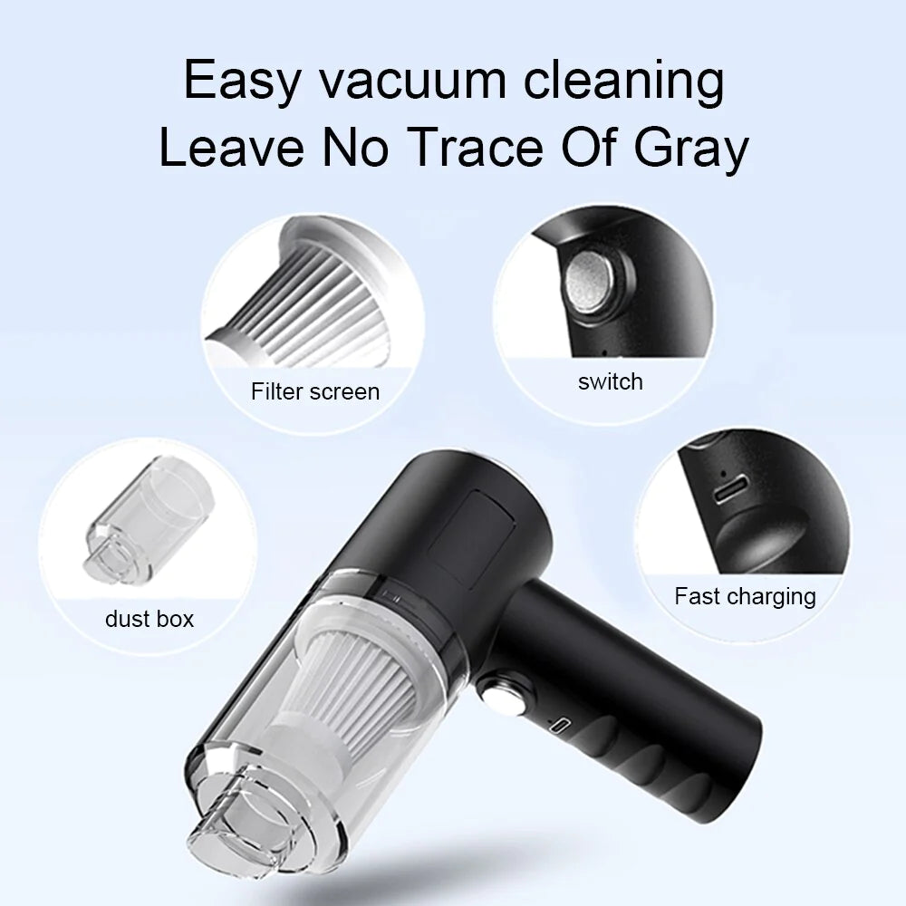 Powerful 120W Wireless Portable Handheld Vacuum Cleaner - Ideal for Home and Automotive Cleaning