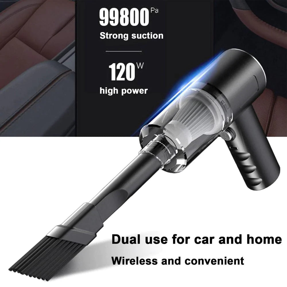 Powerful 120W Wireless Portable Handheld Vacuum Cleaner - Ideal for Home and Automotive Cleaning