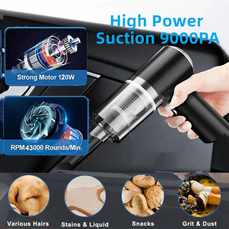 Powerful 120W Wireless Portable Handheld Vacuum Cleaner - Ideal for Home and Automotive Cleaning