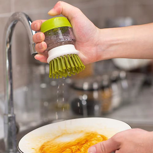 Revolutionary Multifunctional Kitchen Scrub Brush with Built-In Soap Dispenser for Effortless Cleaning of Sinks, Pots, and Pans