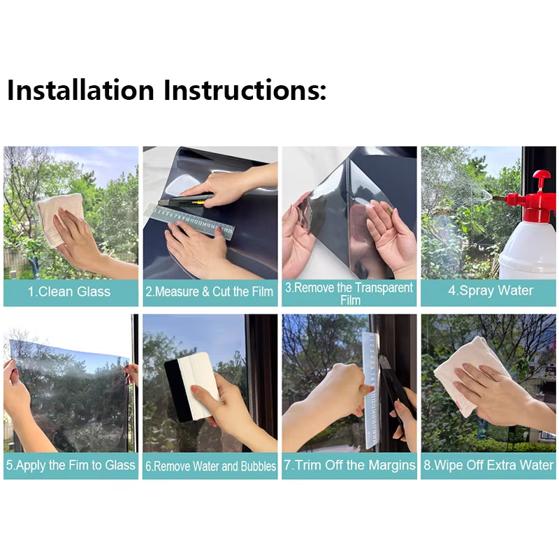 One-Way Mirror Window Film – Daytime Privacy Solution with Static Cling and UV Protection for Your Home
