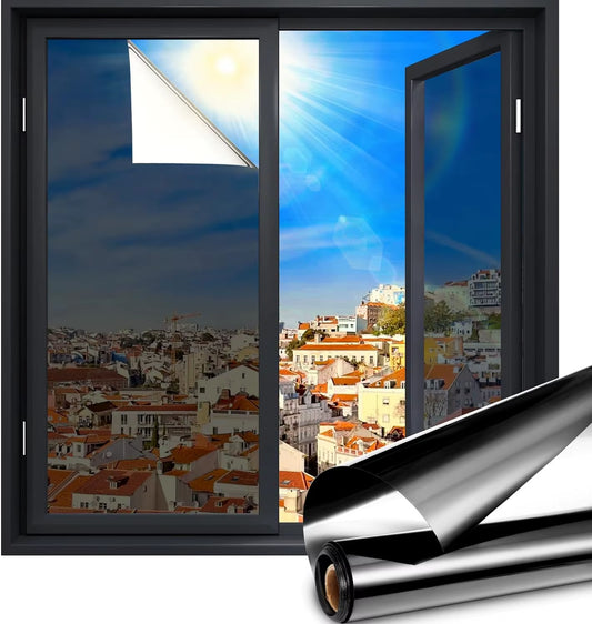 One-Way Mirror Window Film – Daytime Privacy Solution with Static Cling and UV Protection for Your Home