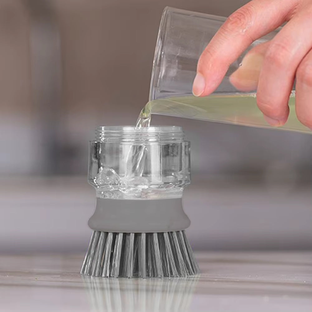 Revolutionary Multifunctional Kitchen Scrub Brush with Built-In Soap Dispenser for Effortless Cleaning of Sinks, Pots, and Pans
