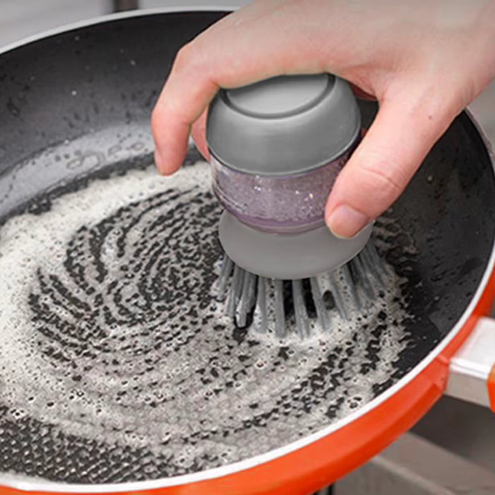 Revolutionary Multifunctional Kitchen Scrub Brush with Built-In Soap Dispenser for Effortless Cleaning of Sinks, Pots, and Pans