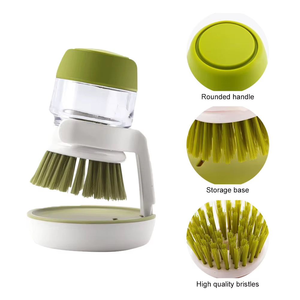Revolutionary Multifunctional Kitchen Scrub Brush with Built-In Soap Dispenser for Effortless Cleaning of Sinks, Pots, and Pans